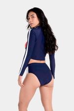 Crop Top Manga Larga Sunshine Navy Block Jet Azul Mujer