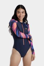 Vestido De Baño Manga Larga Razor Diva Azul Mujer