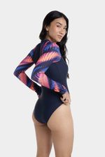 Vestido De Baño Manga Larga Razor Diva Azul Mujer