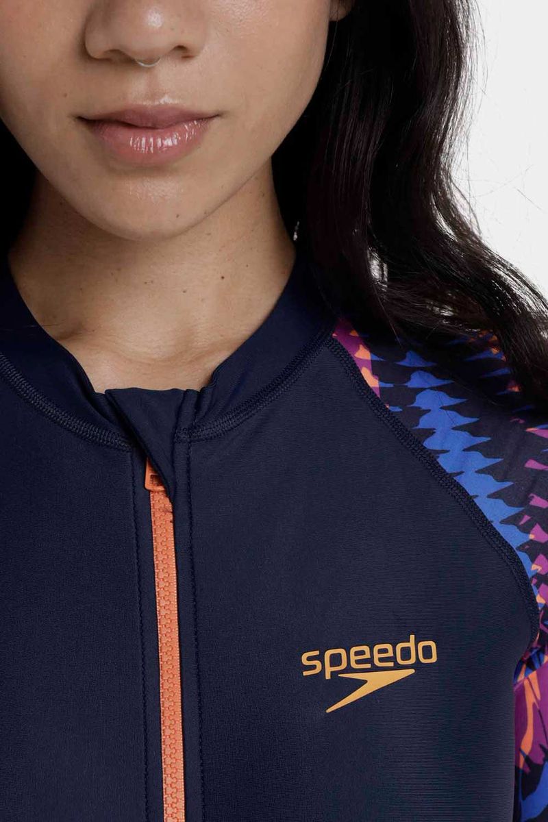 Vestido De Baño Manga Larga Razor Diva Azul Mujer