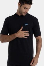 Camiseta Manga Corta Leaf Spring Negro Hombre