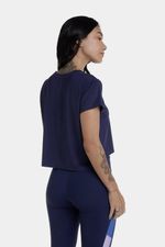 Crop Top Oversize Navy Glow Azul Mujer
