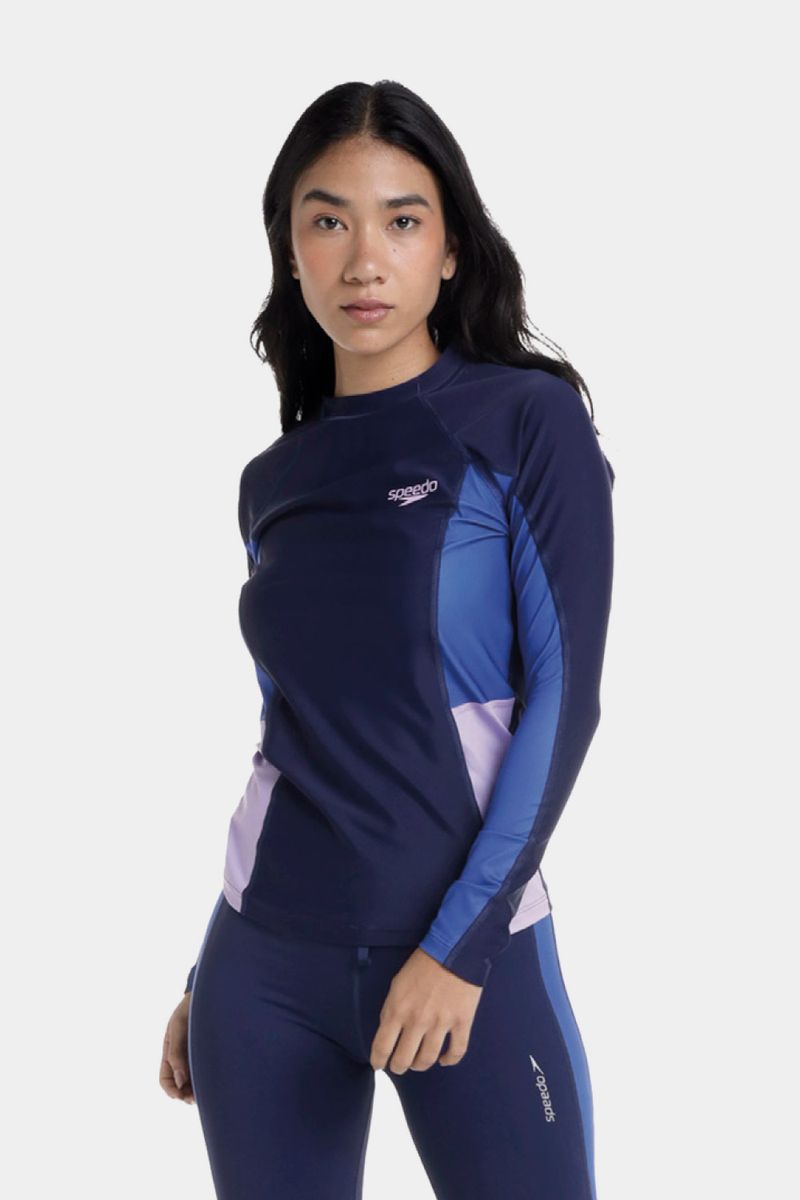 Camiseta Manga Larga Sunshine Glow Navy Azul Mujer
