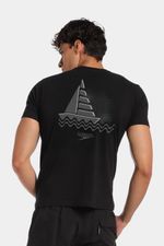 Camiseta Manga Corta Saltwater Trails Negra Hombre