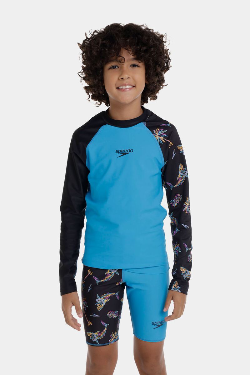 Camiseta Manga Corta Underlying  Azul Junior Masculino