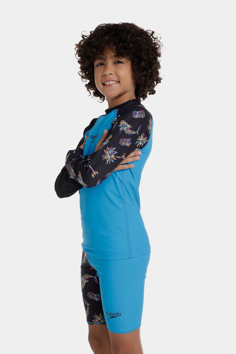 Camiseta Manga Corta Underlying  Azul Junior Masculino