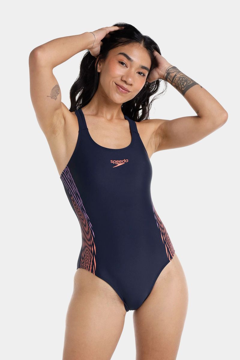 Vestido De Baño Medalist Duo Logo Coral Azul Mujer