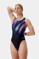 Vestido De Baño Placement Powerback Blurry Glass Negro Mujer