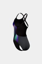 Vestido De Baño Placement Powerback Blurry Glass Negro Mujer