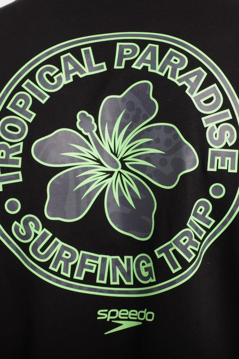 Camiseta Manga Corta Alfalfa Hibis Negro Hombre