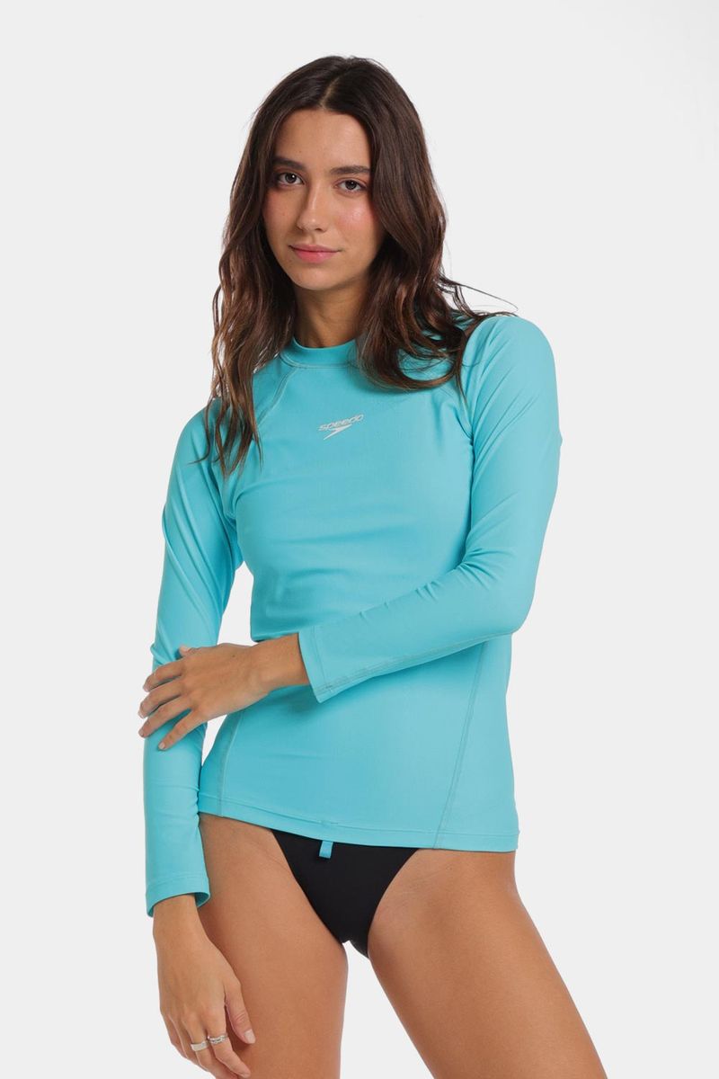 Camiseta Manga Larga Sunshine Let The Sea Verde Mujer