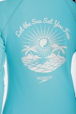 Camiseta Manga Larga Sunshine Let The Sea Verde Mujer