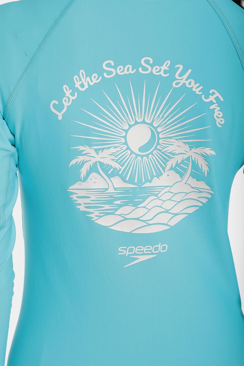 Camiseta Manga Larga Sunshine Let The Sea Verde Mujer
