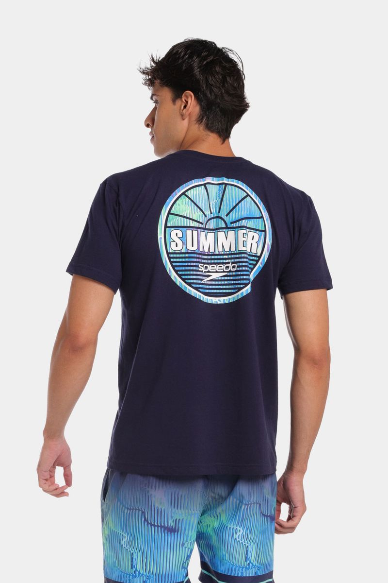 Camiseta Manga Corta Vented Glow Azul Hombre