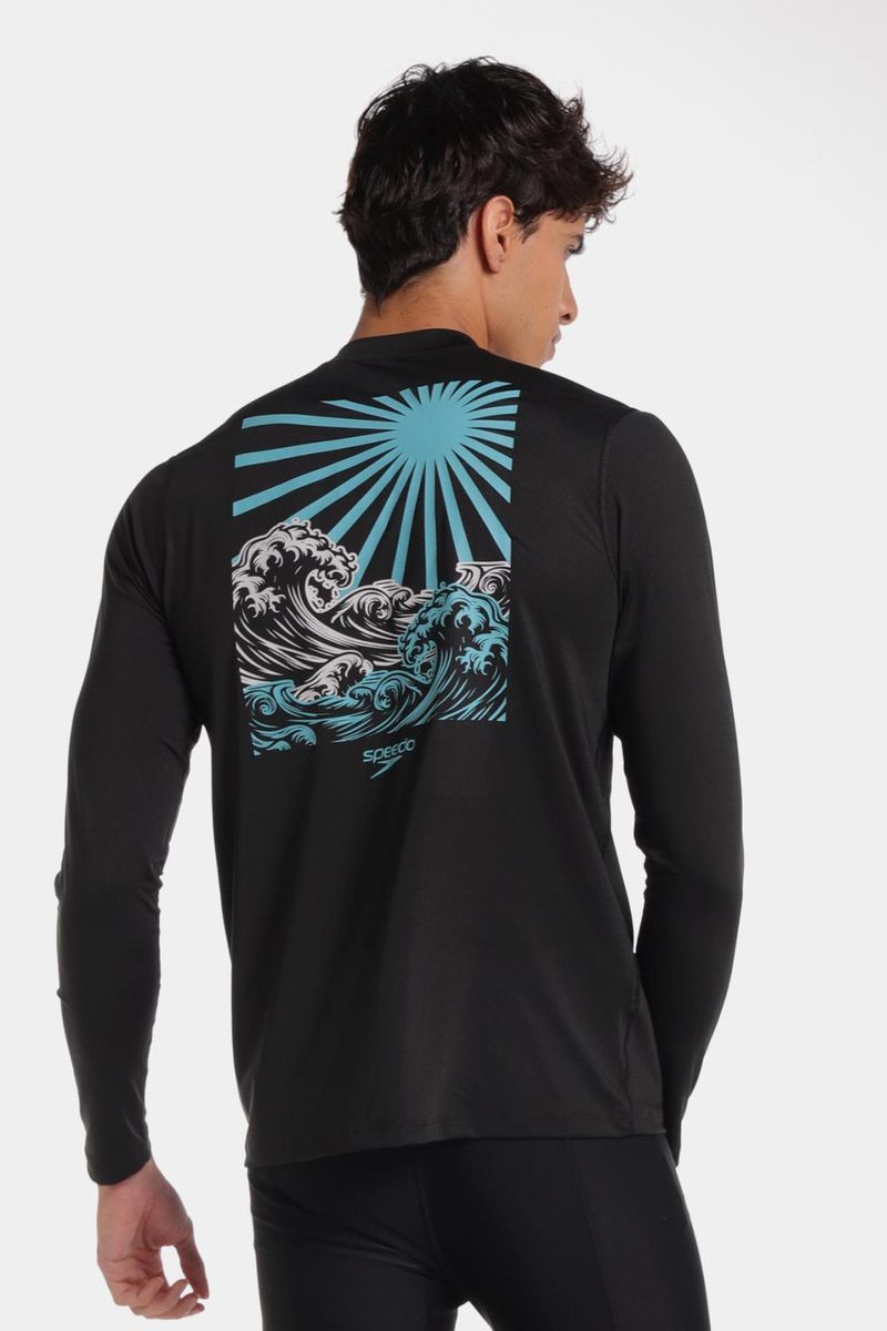 Camiseta Manga Larga Sunshirt Mistform Negro Hombre