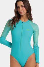 Vestido De Baño Manga Larga Weave Maze Alf Verde Mujer