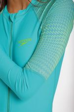 Vestido De Baño Manga Larga Weave Maze Alf Verde Mujer