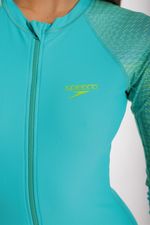 Vestido De Baño Manga Larga Weave Maze Alf Verde Mujer