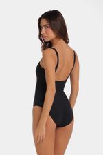 Vestido De Baño Sculpture Flare Pink Negro Mujer