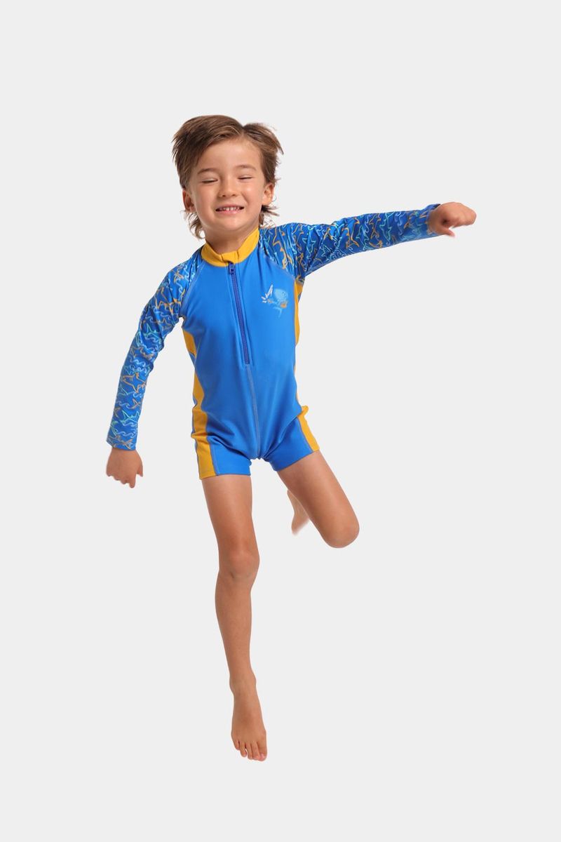 Enterizo De Baño Shredding Shark Bebé Multicolor Masculino