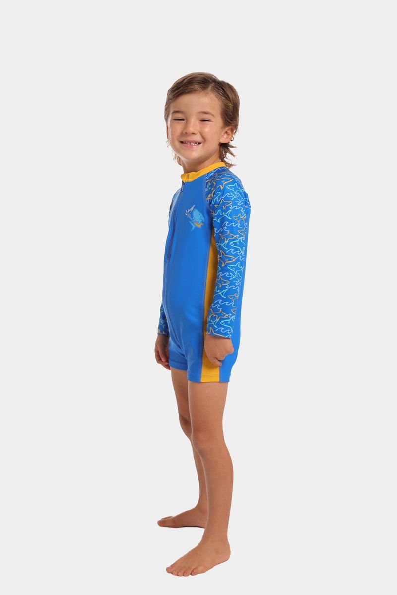 Enterizo De Baño Shredding Shark Bebé Multicolor Masculino