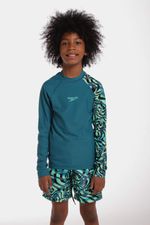 Camiseta Manga Larga Sunshine Mazes-Twirls Junior Verde Masculino