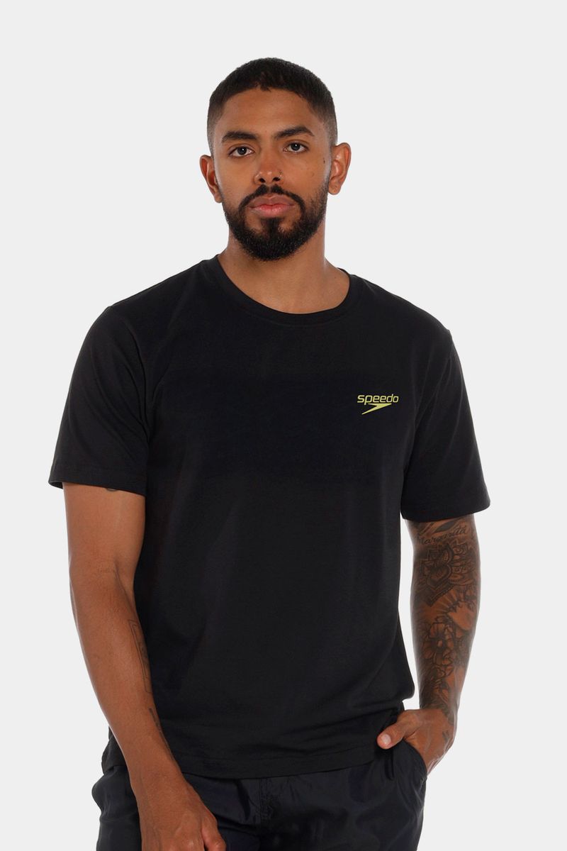 Camiseta Manga Corta Lagoon Scape Negra Hombre