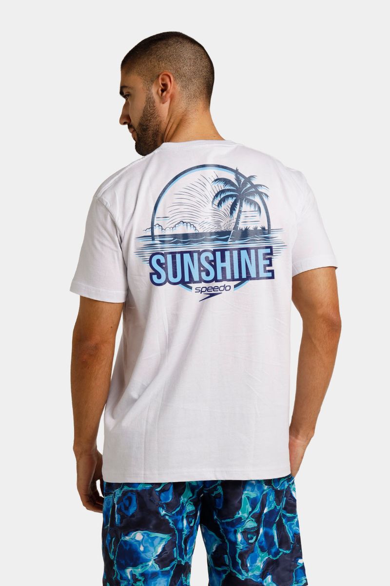 Camiseta Manga Corta Palm Maze Blanco Hombre