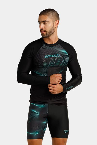 Camiseta Manga Larga Sunshine Dot Mesh Turq Hombre