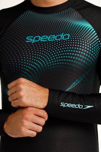 Camiseta Manga Larga Sunshine Dot Mesh Turq Hombre