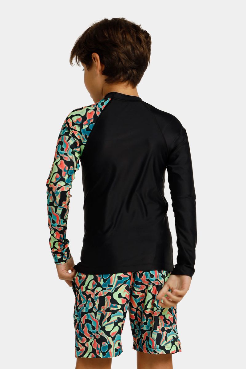 Camiseta Manga Larga Sunshine River Twirl Junior Negro Masculino