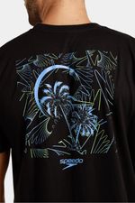 Camiseta Manga Corta Spiral Palm Negro Hombre