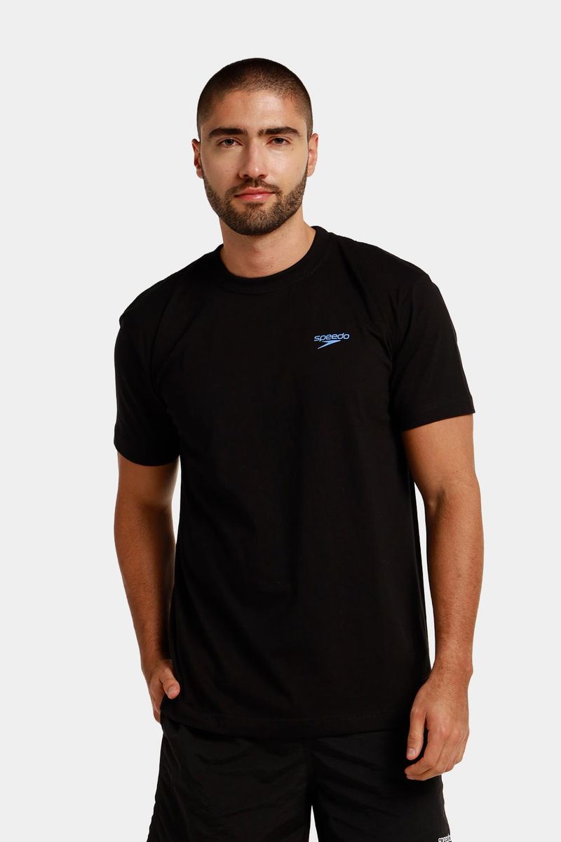 Camiseta Manga Corta Spiral Palm Negro Hombre