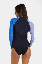 Camiseta Manga Larga Sunshine Sugar Block Azul Mujer