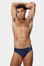 Pantaloneta De Baño Brief 7Cm Medly Logo Azul Hombre