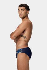 Pantaloneta De Baño Brief 7Cm Medly Logo Azul Hombre