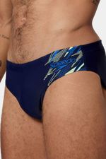 Pantaloneta De Baño Brief 7Cm Medly Logo Azul Hombre