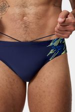 Pantaloneta De Baño Brief 7Cm Medly Logo Azul Hombre