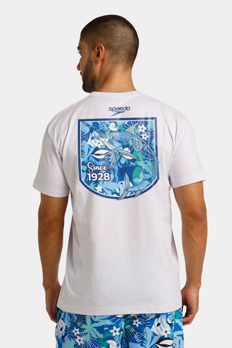 Camiseta Manga Corta Marlin Resort Blanco Hombre