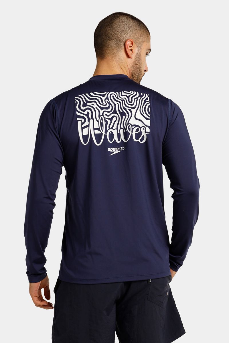 Camiseta Manga Larga Sunshirt Aqua Terrain Azul Hombre