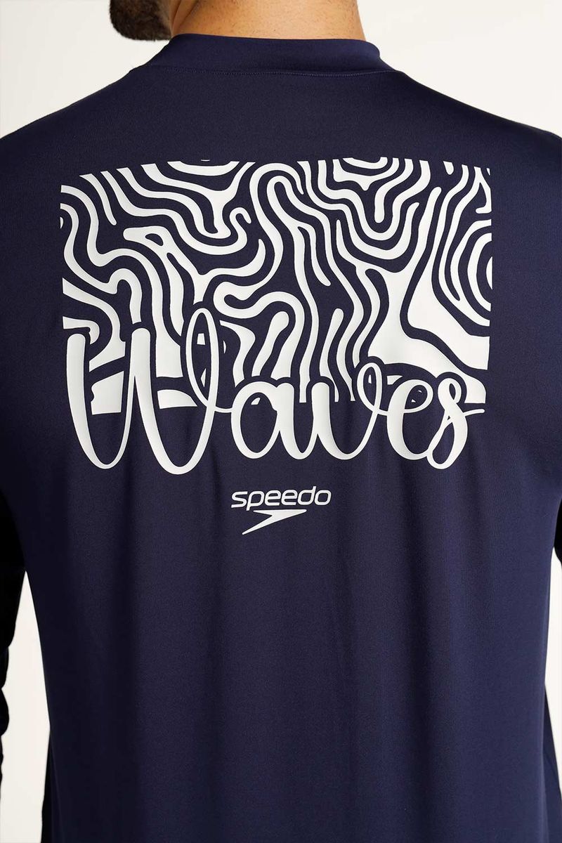 Camiseta Manga Larga Sunshirt Aqua Terrain Azul Hombre