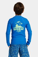 Camiseta Manga Larga Sunshine Seaside Palm Junior Azul Masculina
