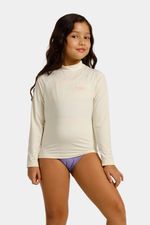 Camiseta Manga Larga Sunshirt Peony Hibiscus Junior Cafe Claro Femenina