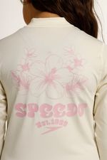 Camiseta Manga Larga Sunshirt Peony Hibiscus Junior Cafe Claro Femenina