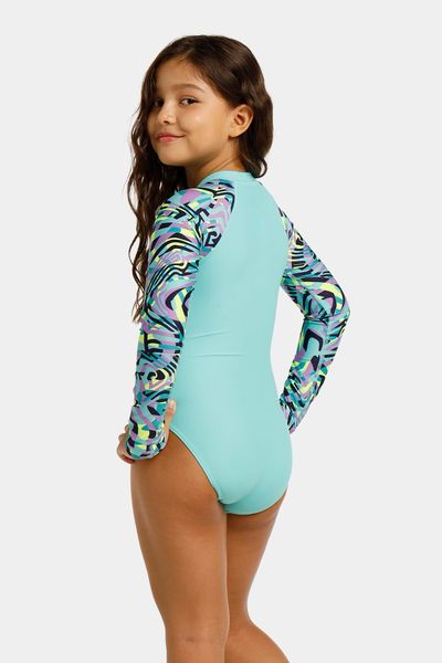 Vestido De Baño Manga Larga Mazes And Twirls Junior Femenino