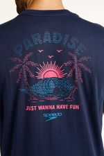 Camiseta Manga Corta Wave Sketch Azul Hombre