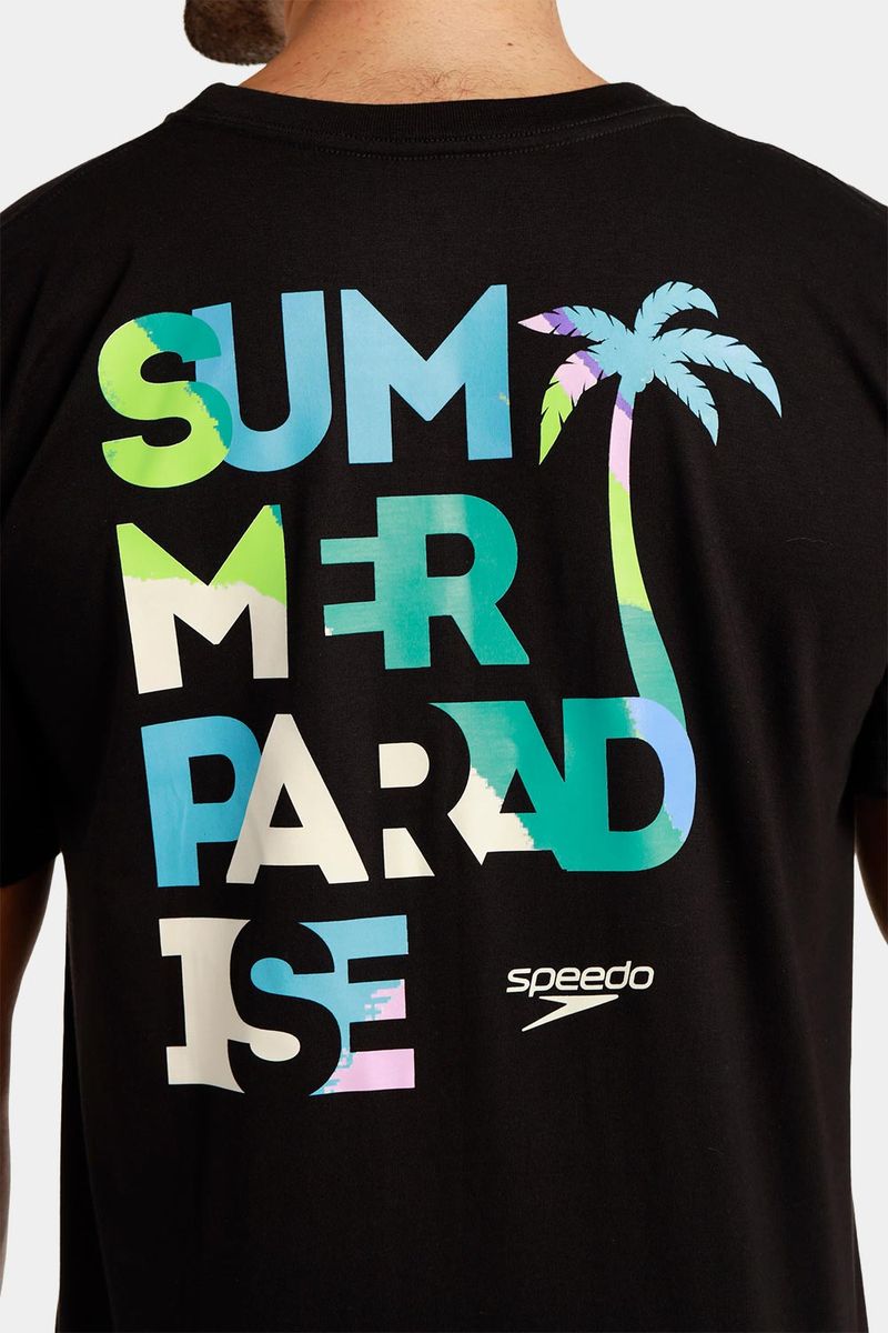 Camiseta Manga Corta Palms Collage Negro Hombre