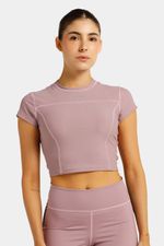 Camiseta Deportiva Crop Top Reef Coral Rosado Mujer