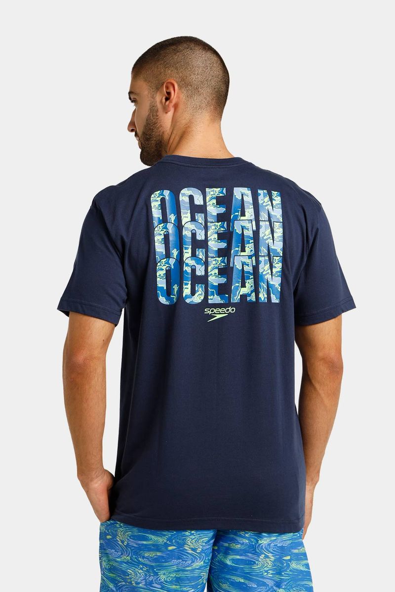 Camiseta Manga Corta Ocean Fade Azul Hombre