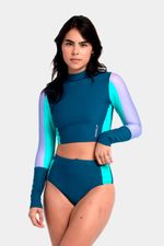 Panty Tiro Alto Huli Dark Teal Verde Mujer